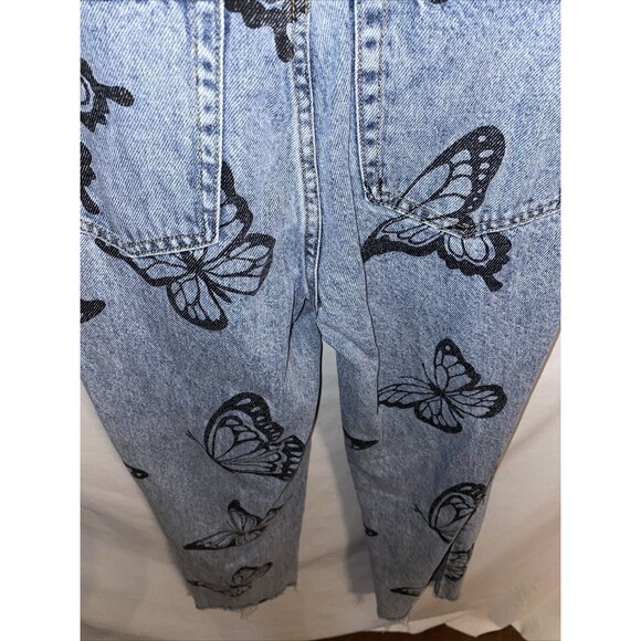 Pacsun Women’s Distressed Hem Jeans Size 28x27 Blue Butterfly Motif Party School - Picture 12 of 12